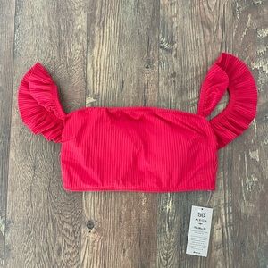Albion Fit Ruffle Bikini Top Coral